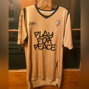 Vintage Umbro Gold Tribute Jersey play for peace Mandela 1993